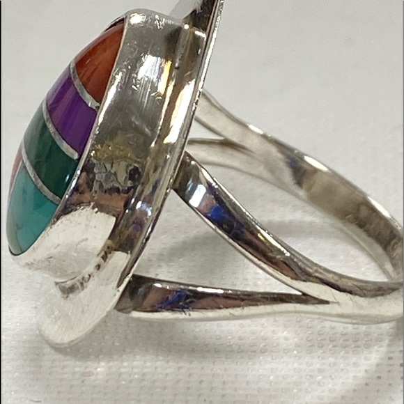 Navajo made Teardrop ring - Picture 4 of 8